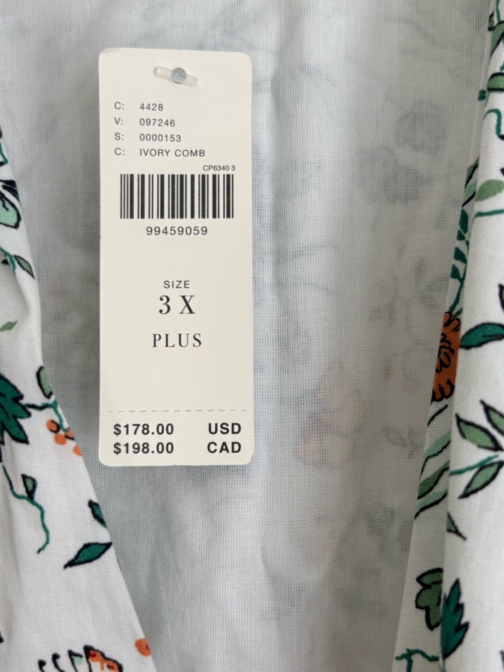 Anthropologie Women’s Dress, Ivory with floral print, size 3X - Picture 8 of 11